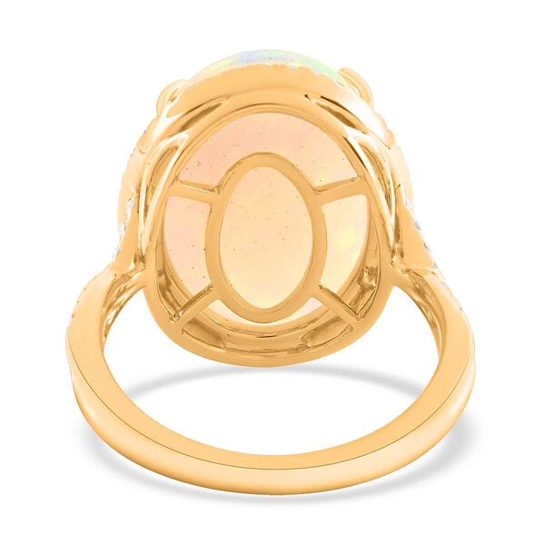 ILIANA zertifiziert und gepr&uuml;ft AAA nat&uuml;rlicher, &auml;thiopischer Welo Opal und SI-GH Diamant Ring in 750 Gold - 9,50 ct. image number 4