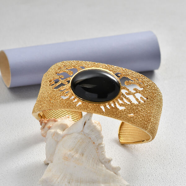 EverTrue AA schwarzer Glasachat 19cm Armreif - 28,10 ct. image number 1