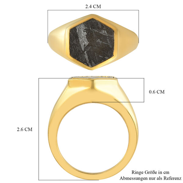 Meteorit Ring 925 Silber vergoldet  ca. 9,57 ct image number 7