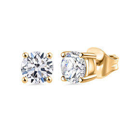 LUXURIANT DIAMOND- VS Labor Diamant Ohrstecker, 925 Silber Gelbgold Vermeil - 1,50 ct.