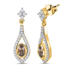 AAA Turkizit und Zirkon Ohrringe - 2,89 ct.