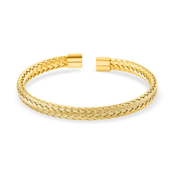 Gewebtes flexibles Armreif, ca. 15,00g, goldfarben