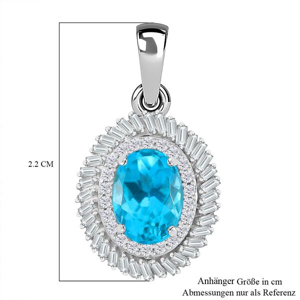 AA Lagunen Apatit und Diamant Anhänger - 1,82 ct. image number 6