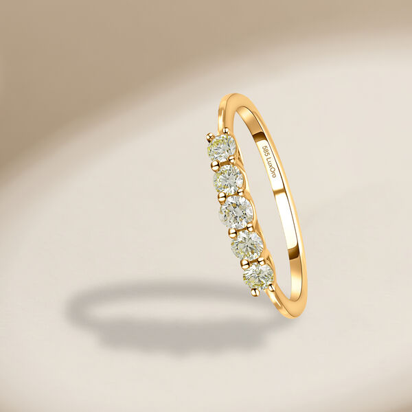 LUXORO Nat&uuml;rlicher, gelber Diamant SI SGL zertifizierter Ring - 0,50 ct. image number 2