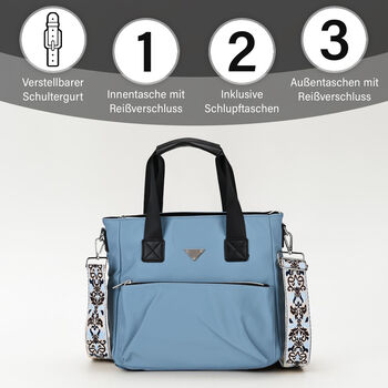 Praktischer Shopper mit verstellbarem Riemen, Blau