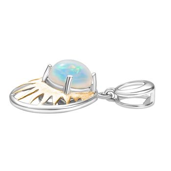 D'Joy AA Nat&uuml;rlicher, &auml;thiopischer Welo Opal Anh&auml;nger 925 Silber platiniert und vergoldet ca. 1.36 ct