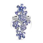 Tansanit Ring 925 Silber rhodiniert (Größe 21.00) ca. 4,87 ct