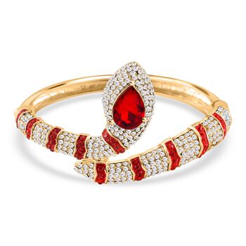 Roter und wei&szlig;er Kristall-Armreif, 18 cm