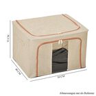 66L Stapelbare Aufbewahrungsbox mit Metallrahmen, Beige image number 11