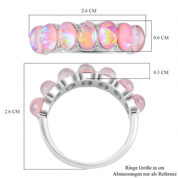 K&uuml;nstlicher Rosa Opal Ring, Reiner Edelstahl (Gr&ouml;&szlig;e 17.00) ca. 0,01 ct image number 6