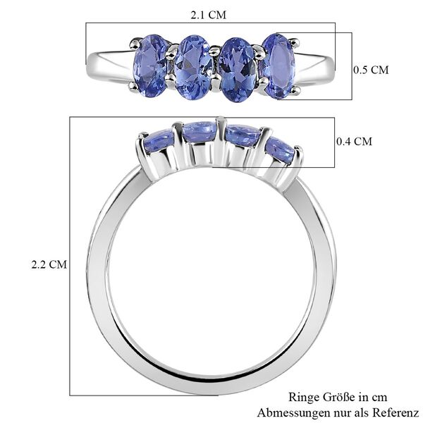 AA Tansanit-Ring, 925 Silber platiniert  ca. 0,93 ct image number 7