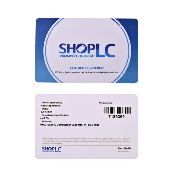 Rosa Saphir-Ring, 925 Silber rosévergoldet, ca. 0,78 ct image number 7