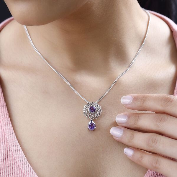 AA Marokkanischer Amethyst Schmuckset 925 Silber platiniert ca. 2,25 ct. image number 3