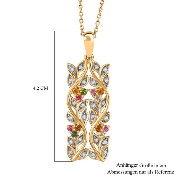 ALLORO AA Multi-Turmalin und Zirkon-Anhänger mit 45cm Kette - 0.88 ct. image number 7