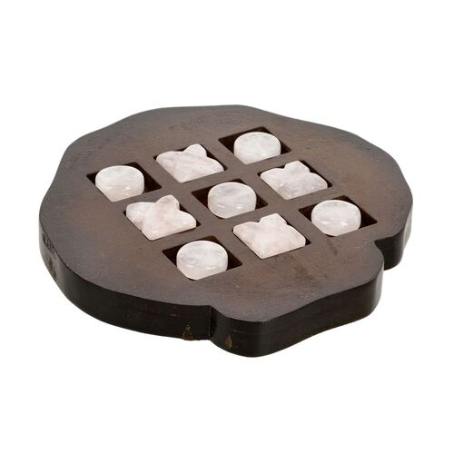 Tic Tac Toe mit Rosenquarz-Edelstein image number 1