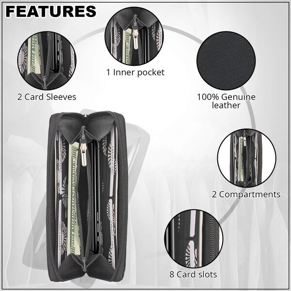 CLOSE OUT - UNION CODE: Echtleder Brieftasche mit Krokopr&auml;gung, schwarz image number 3