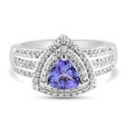 Tansanit und Zirkon-Ring, 925 Silber platiniert  ca. 1,42 ct image number 0