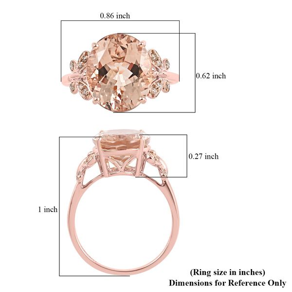 LUXORO AAA Marropino Morganit und Diamant Ring in 585 Ros&eacute;gold - 4,40 ct. image number 5