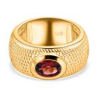 Roter Granat Ring, reines Messing vergoldet (Größe 16.00) ca. 1,49 ct