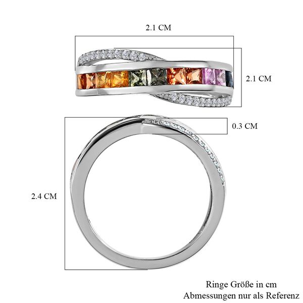 Mehrfarbiger Saphir und Zirkon-Ring - 1,47 ct. image number 7