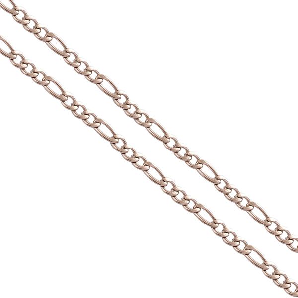 Roséfarbene 316L Edelstahl Figaro-Halskette, ca. 49.5 cm, ca. 10,00g image number 3