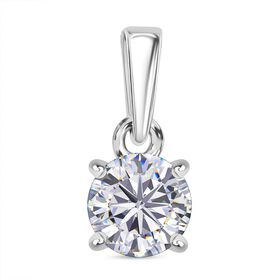 Moissanit Anhänger 925 Silber rhodiniert ca. 0.46 ct