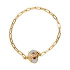 Mosambik Granat, Kanchanaburi Blauer Saphir Armband ca. 19 cm 925 Silber 750 Gelbgold Vermeil ca. 0.50 ct