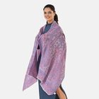 Luxuriöser Merino-Seide Jacquard-Schal, 70 x 200 cm, Lilac