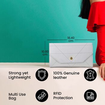 Echtleder Geldb&ouml;rse, RFID gesch&uuml;tzt, Grau