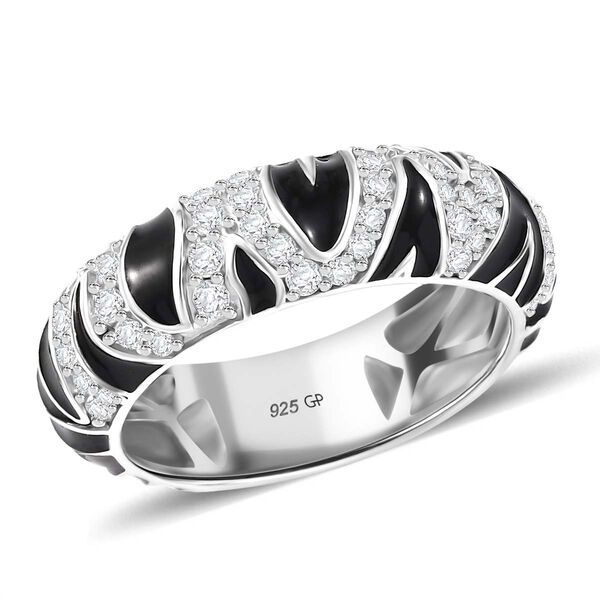 GP Trionfo Kollektion - Moissanit Ring, Zebramuster 925 Silber rhodiniert (Gr&ouml;&szlig;e 19.00) ca. 0.53 ct image number 3