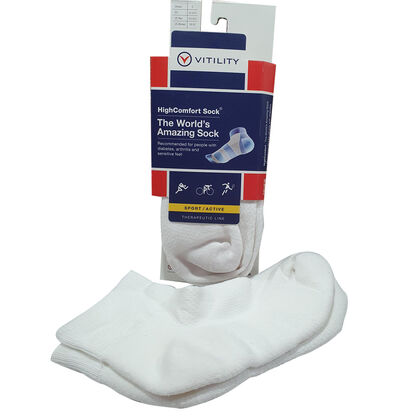 Vitility - Therapeutische Vital-Socken aus ägyptischer Baumwolle, Weiß, 35-37.5