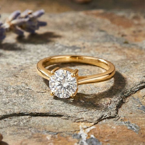 D'Joy Moissanit Ring, 925 Silber vergoldet - 1 ct. image number 2