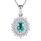 Rhapsody AAAA Paraiba Turmalin, Weißer Diamant Schmuckset ca. 50 cm 950 Platin ca. 1,60 ct.
