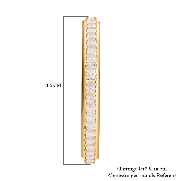 Weißer Zirkonia Ohrringe, goldfarben image number 4