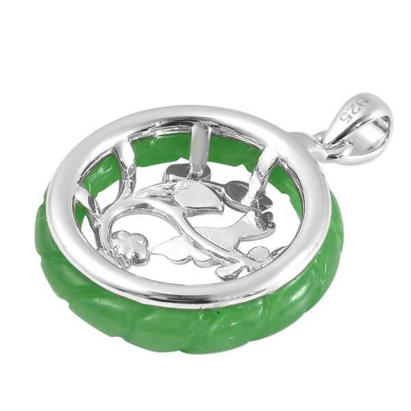 JARDIN KOLLEKTION - gr&uuml;ner Jade Anh&auml;nger, 925 Silber Bicolor ca. 5,75 ct image number 4