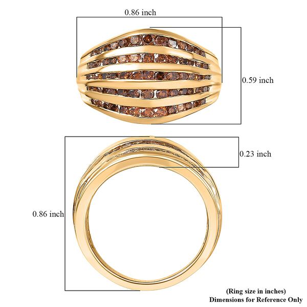 LUXURIANT DIAMOND - Lab Grown Roter Diamant SI Ring 925 Silber 750 Gelbgold vermeil (Gr&ouml;&szlig;e 18.00) (10-15 Werktage Lieferzeit) ca. 1.50 ct image number 5