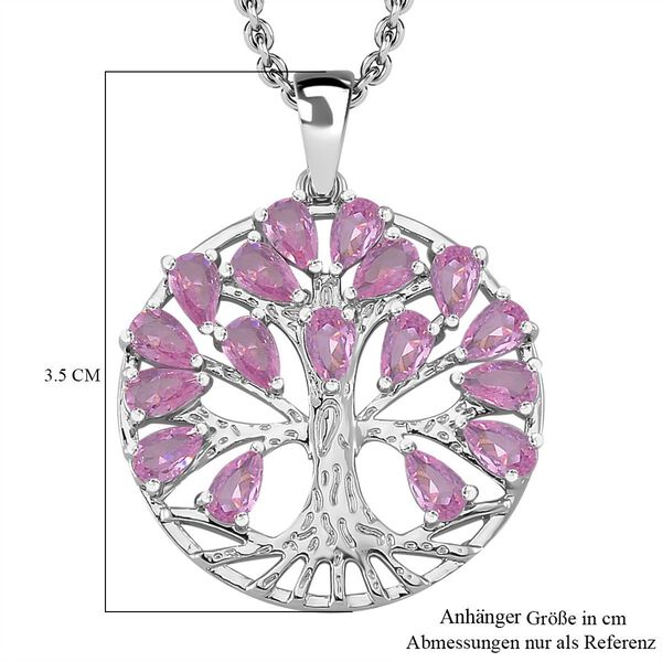 Rosa Zirkonia Halskette ca. 50 cm Messing image number 6