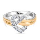 LUXURIANT DIAMOND - Lab Grown Diamant SI-GH Ring 925 Silber Rhodiniert und 750 Gelbgold Vermeil (Größe 17.00) ca. 0.35 ct