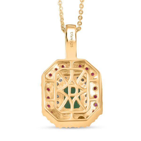 D&rsquo;Joy AAA Kagem sambischer Smaragd, Mosambik Rubin und Moissanit Ring und Anh&auml;nger mit 50cm Kette image number 6