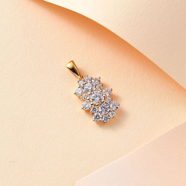 J Francis gefertigt mit SWAROVSKI Zirkonia Anh&auml;nger 925 Silber 750 Gelbgold Vermeil image number 2