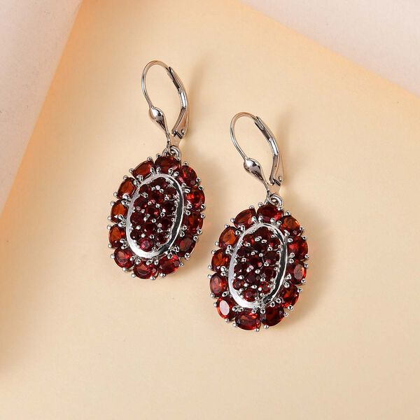 Mosambik Granat Ohrringe 925 Silber rhodiniert ca. 7,05 ct. image number 2