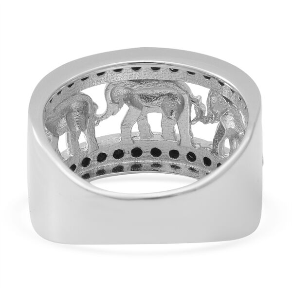 Schwarzer Spinell Ring 925 Silber rhodiniert  ca. 0,80 ct image number 4