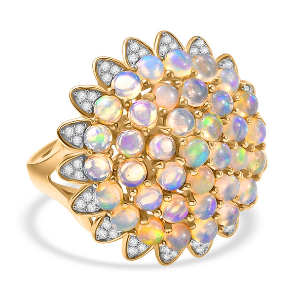 D'Joy AA nat&uuml;rlicher, &auml;thiopischer Welo Opal und Zirkon Ring - 3,24 ct.