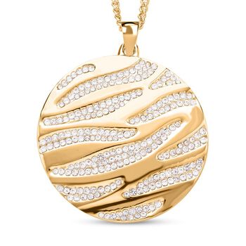 Wei&szlig;er Kristall Anh&auml;nger mit Kette, goldfarben