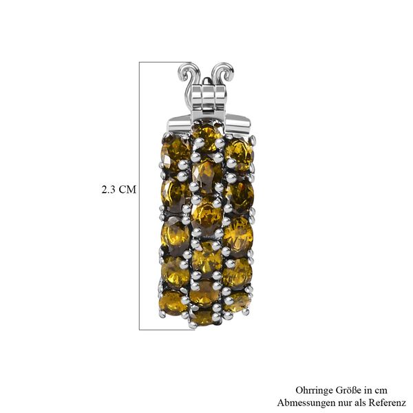 Nat&uuml;rliche Peridot Zirkonia Ohrringe,  Edelstahl image number 4