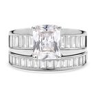 Wei&szlig;er Zirkonia, 2 Ringe im Schmuckset, Messing ca. 8,10 ct