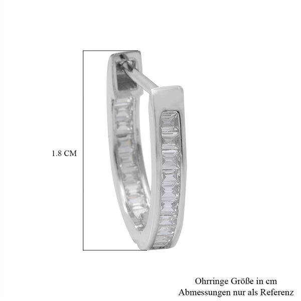 LUSTRO STELLA - Zirkonia-Creolen, 925 Silber rhodiniert ca. 0,54 ct image number 4