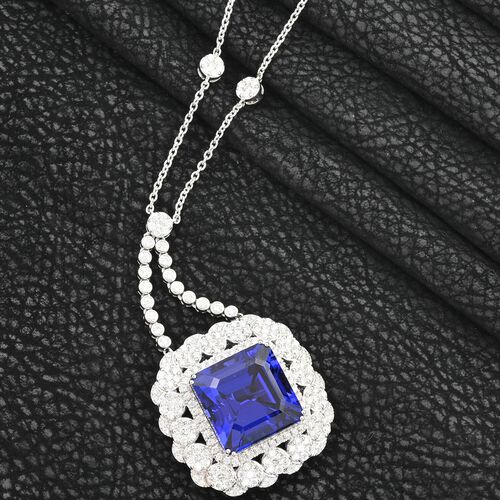 Chairman's Vault Collection - zertifiziert und geprüft RHAPSODY AAAA Tansanit und VS-EF Diamant 45cm Halskette in 950 Platin - 43,35 ct. image number 1