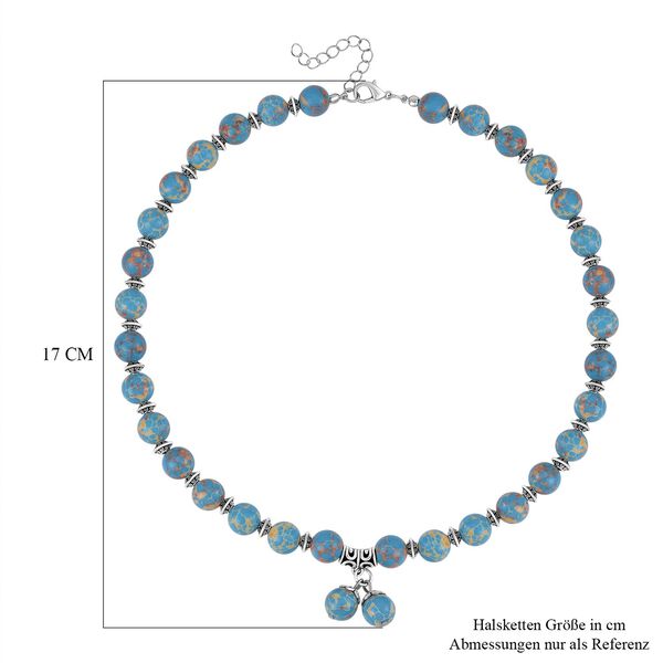 2er Set - Imperial Jaspis Halskette und Ohrringe, Antik-silber, ca. 252.50 ct image number 6