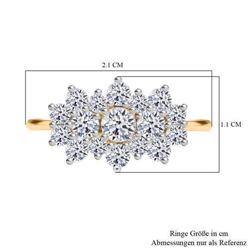 LUXURIANT DIAMOND- SGL zertifizierter VS-EF Labor Diamant Ring, 925 Silber 750 Gelbgold Vermeil - 1 ct. image number 5